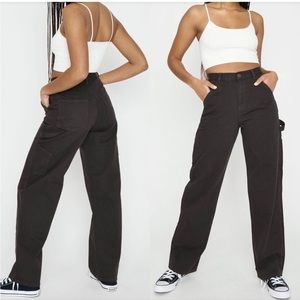 GARAGE | Greyish taupe straight leg cargo jeans